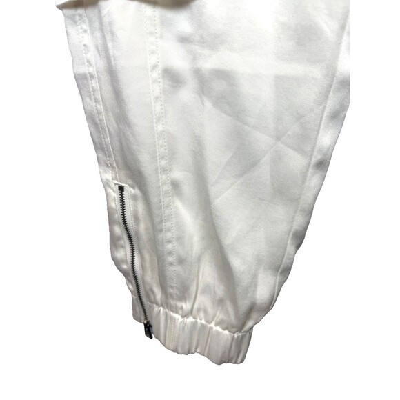 AllSaints Freda Satin Cargo Joggers 6 Ecru Pull On Elastic Waist 90s Y2K - Picture 6 of 16